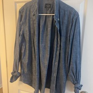 American Eagle Outfitters Casual Blue Button Down Shirt